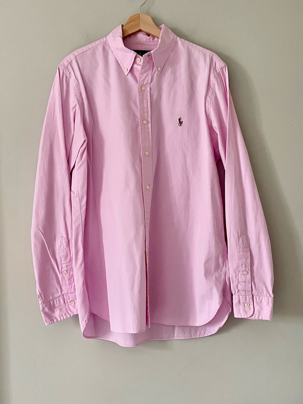 Ralph Lauren Light Pink Cotton Button-Down Dress Shirt 16 40/41